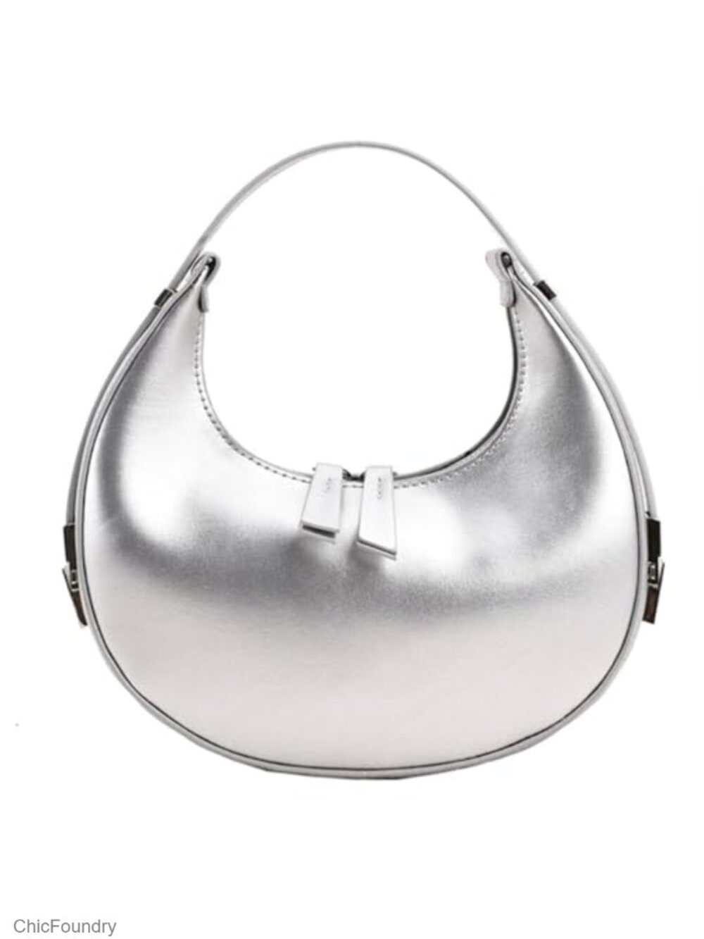 Small PU Leather Hobo Shoulder Bag Clutch Wristlet Double Zipper